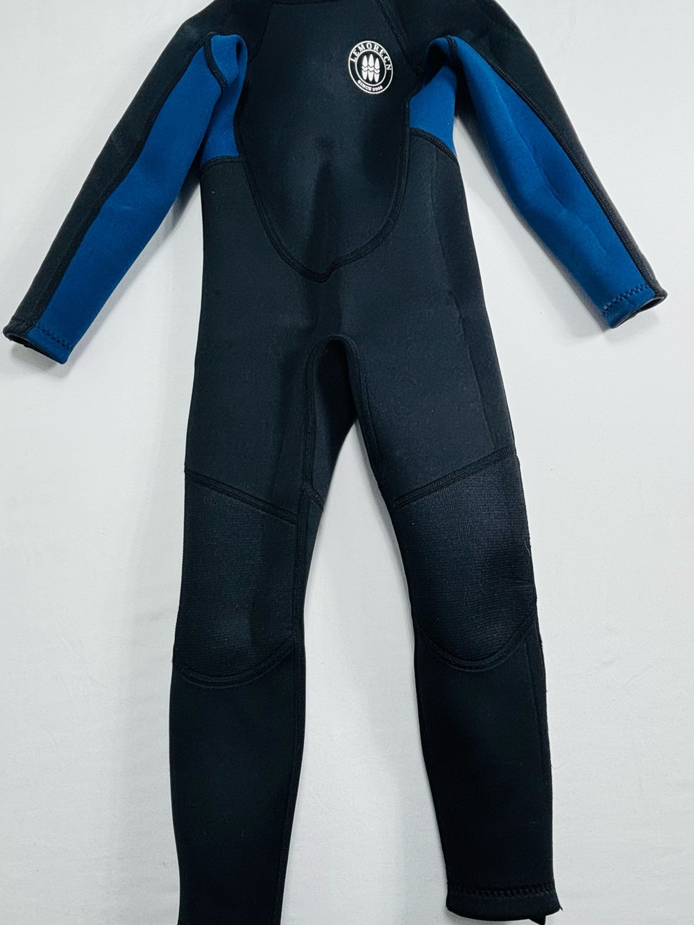 Kids Black & Blue Full-Body Wetsuit with Logo
